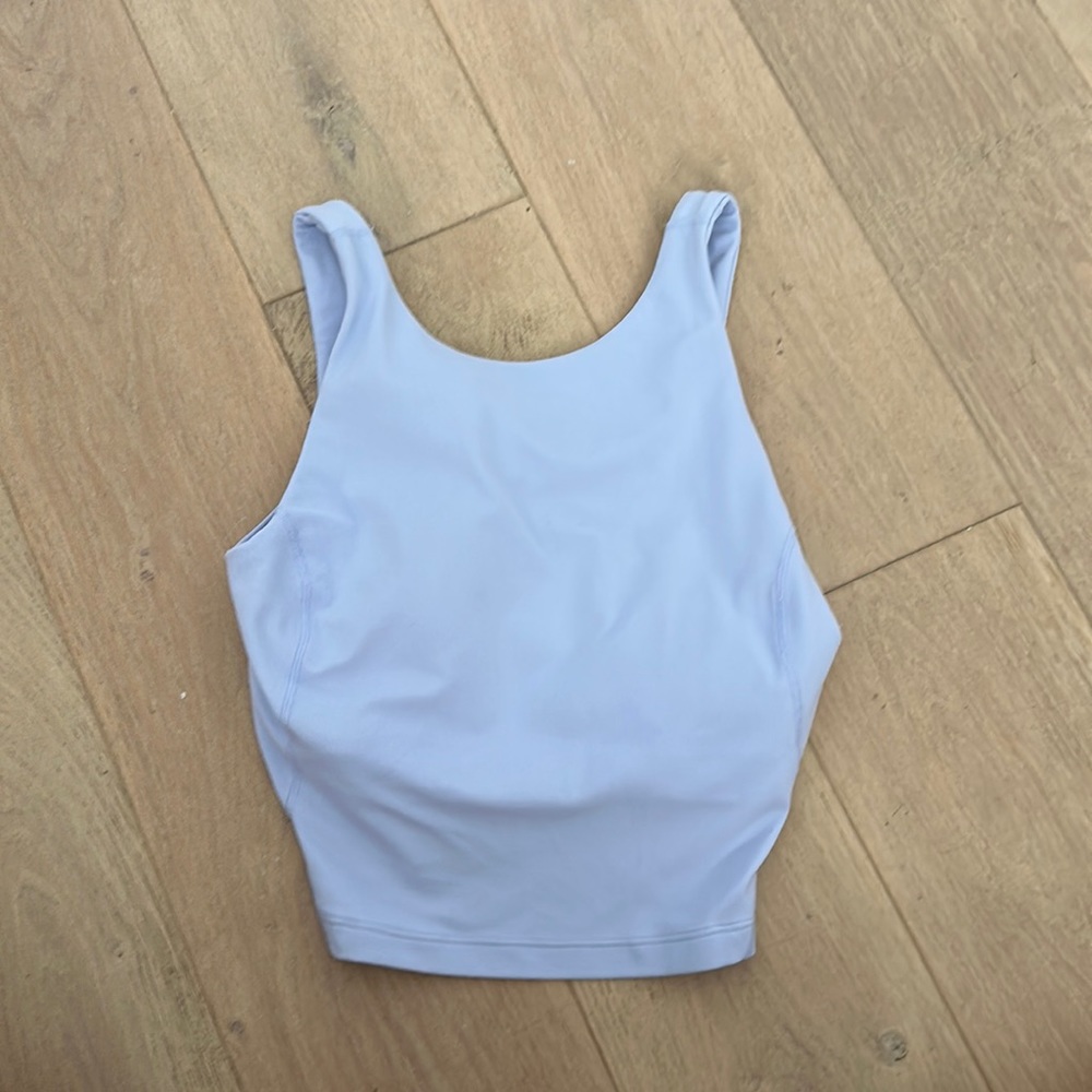 blue lululemon high neck align tank